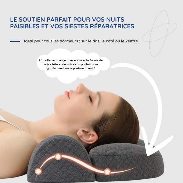 Oreiller Ergonomique de Contour Cervical | Conception à Mémoire de Forme