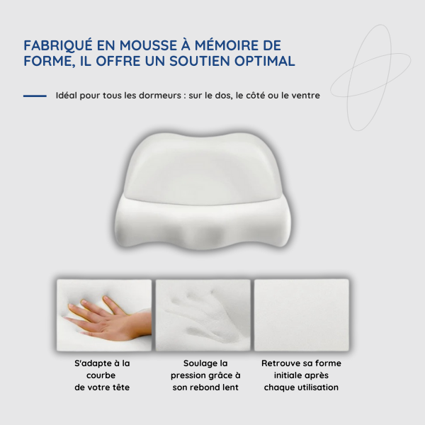 Oreiller Ergonomique de Contour Cervical | Conception à Mémoire de Forme
