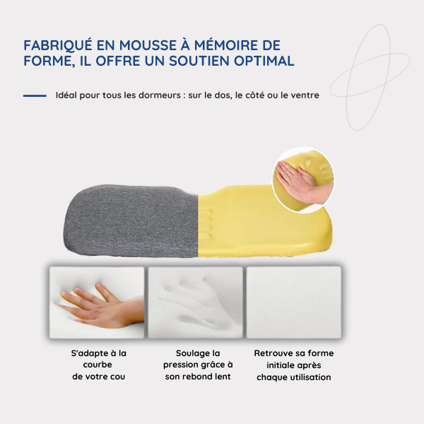 Oreiller Ergonomique à Mémoire de Forme | Soutien Cervical