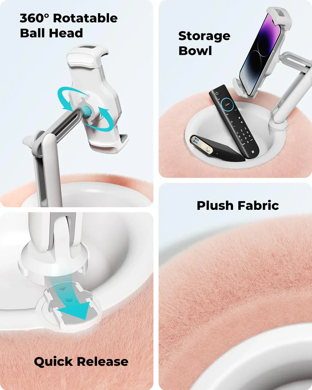 Coussin support de tablette compatible avec les écrans de 4,7 à 13 pouces l pour iPhone, Android et tablettes