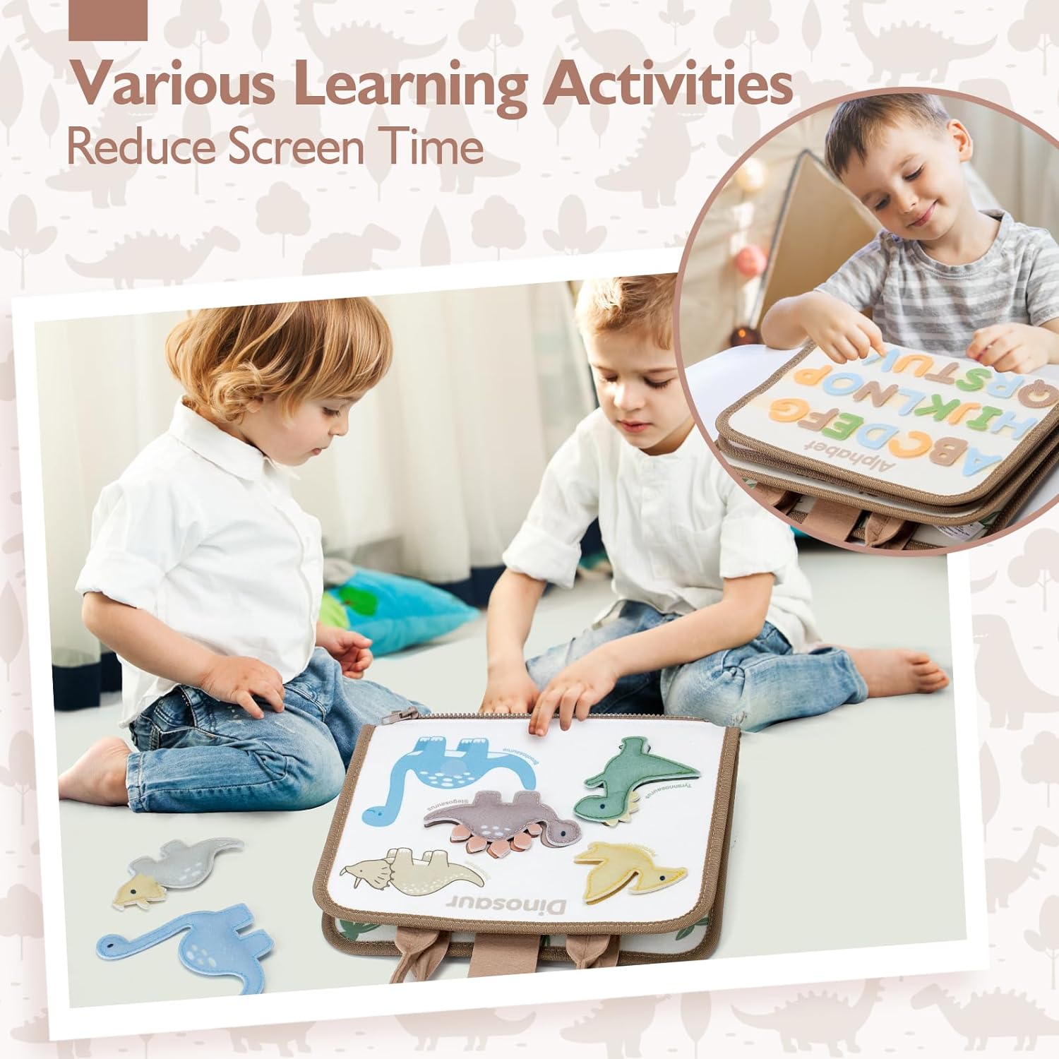 Jouet Éducatif pour la Petite Enfance Busy Board | Lettres, Alphabets, Formes, Couleurs et Animaux, Jouets Montessori pour Tout-Petits de 2, 3, 4 Ans