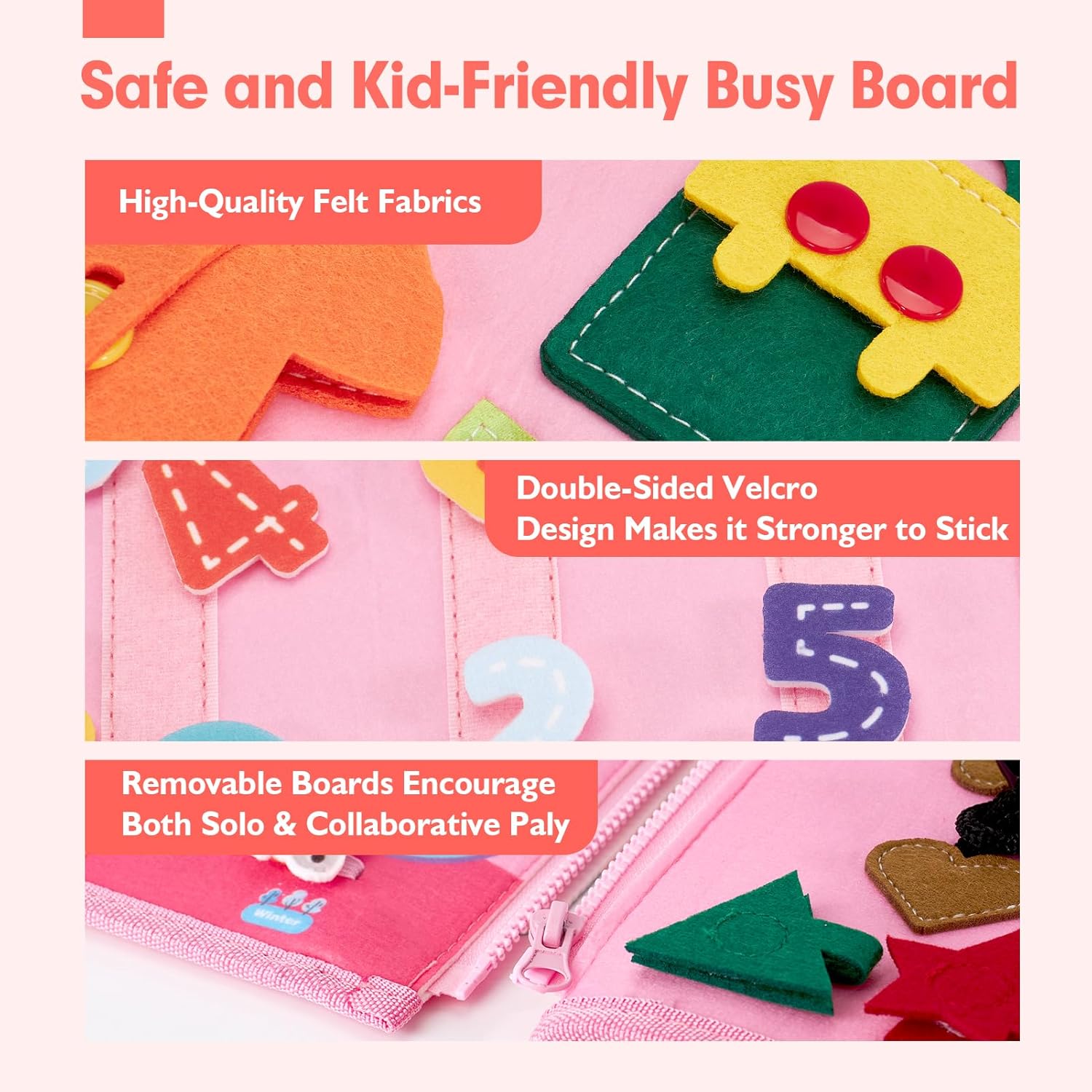 Jouet Éducatif pour la Petite Enfance Busy Board | Lettres, Alphabets, Formes, Couleurs et Animaux, Jouets Montessori pour Tout-Petits de 2, 3, 4 Ans