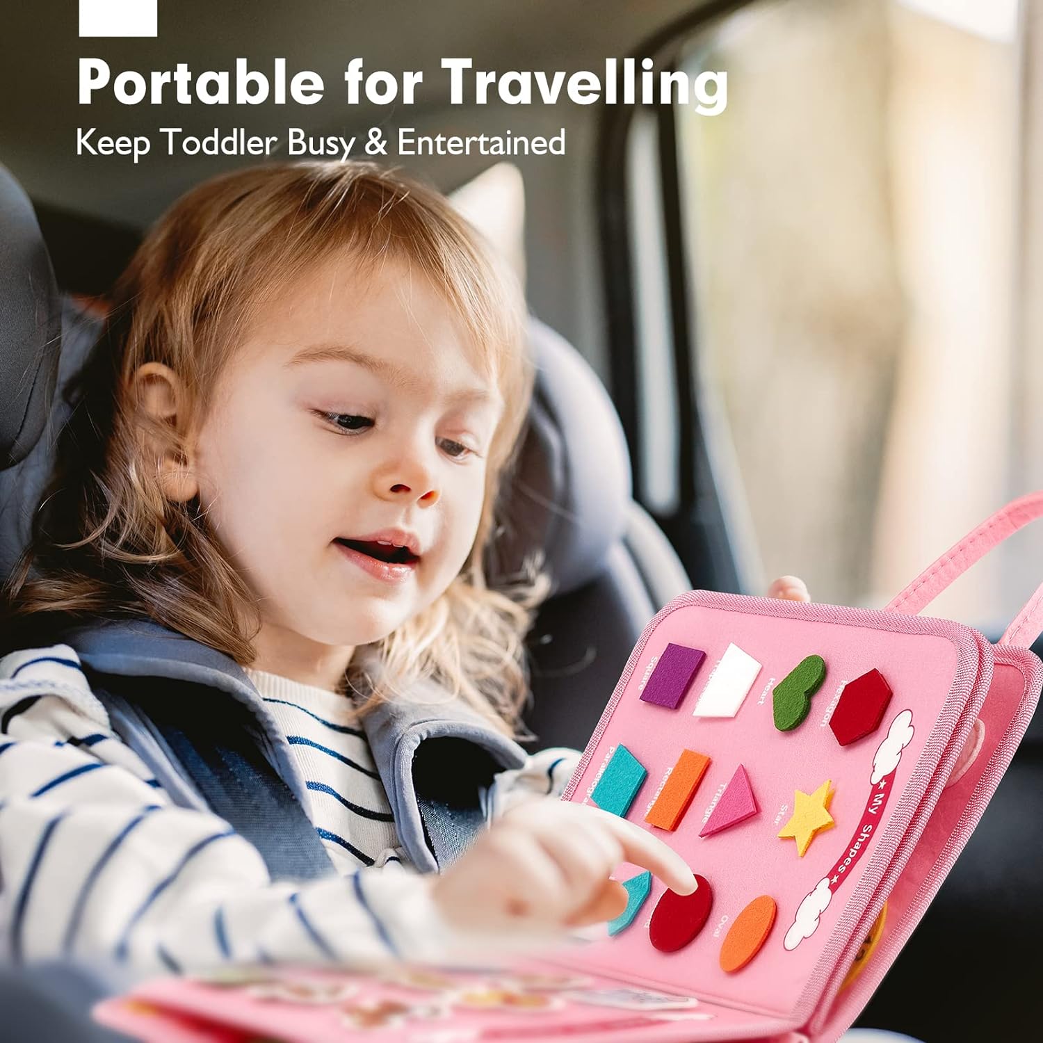 Jouet Éducatif pour la Petite Enfance Busy Board | Lettres, Alphabets, Formes, Couleurs et Animaux, Jouets Montessori pour Tout-Petits de 2, 3, 4 Ans