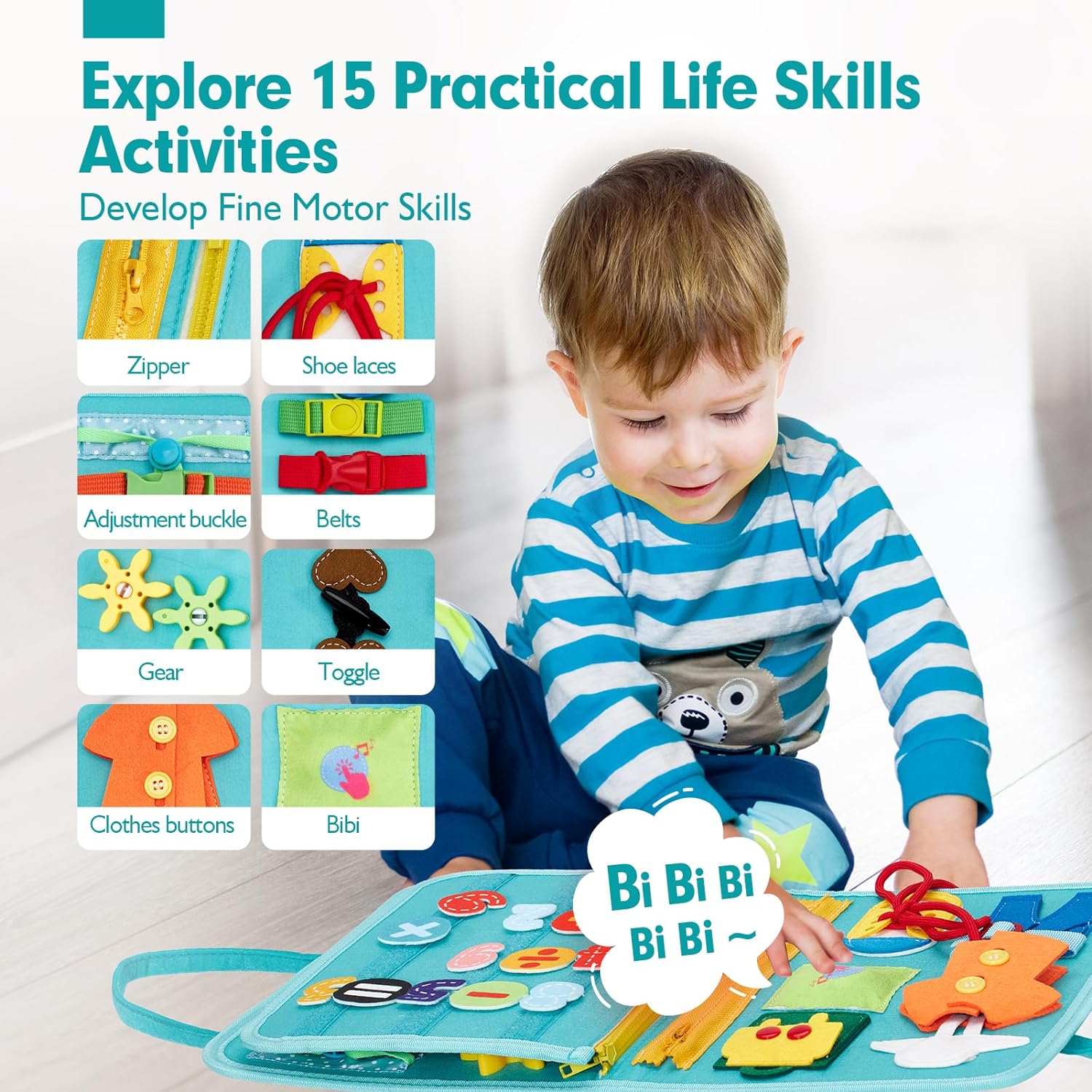 Jouet Éducatif pour la Petite Enfance Busy Board | Lettres, Alphabets, Formes, Couleurs et Animaux, Jouets Montessori pour Tout-Petits de 2, 3, 4 Ans