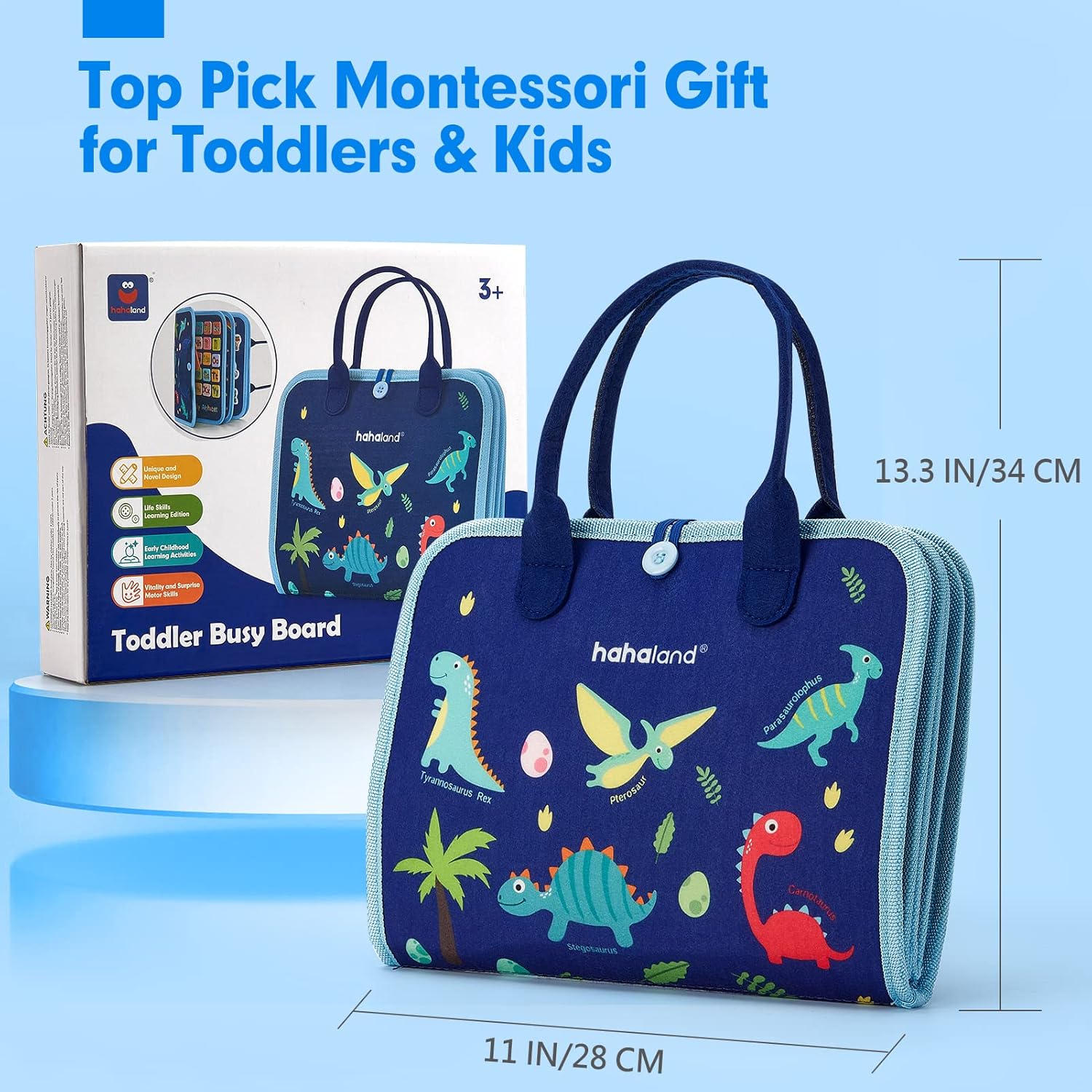 Jouet Éducatif pour la Petite Enfance Busy Board | Lettres, Alphabets, Formes, Couleurs et Animaux, Jouets Montessori pour Tout-Petits de 2, 3, 4 Ans