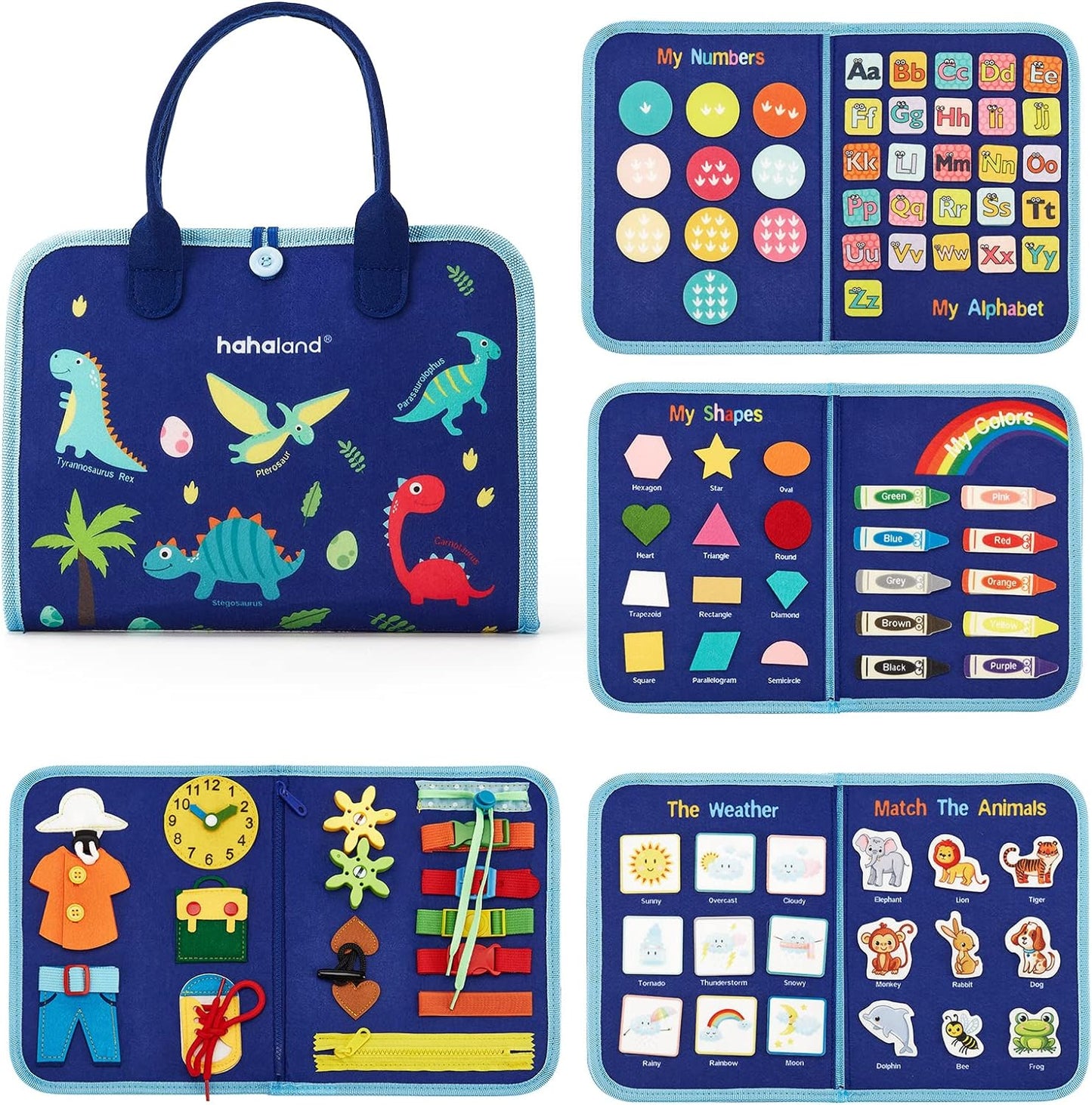 Jouet Éducatif pour la Petite Enfance Busy Board | Lettres, Alphabets, Formes, Couleurs et Animaux, Jouets Montessori pour Tout-Petits de 2, 3, 4 Ans