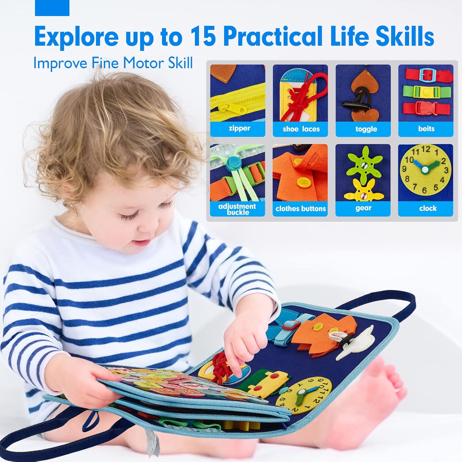 Jouet Éducatif pour la Petite Enfance Busy Board | Lettres, Alphabets, Formes, Couleurs et Animaux, Jouets Montessori pour Tout-Petits de 2, 3, 4 Ans