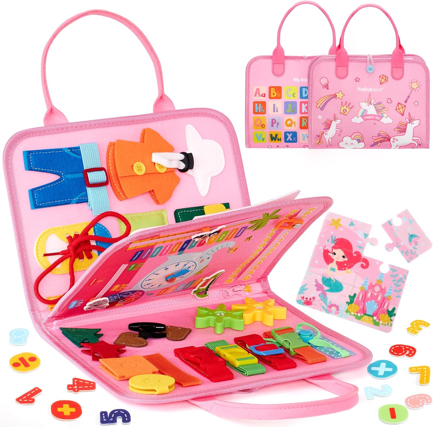 Jouet Éducatif pour la Petite Enfance Busy Board | Lettres, Alphabets, Formes, Couleurs et Animaux, Jouets Montessori pour Tout-Petits de 2, 3, 4 Ans
