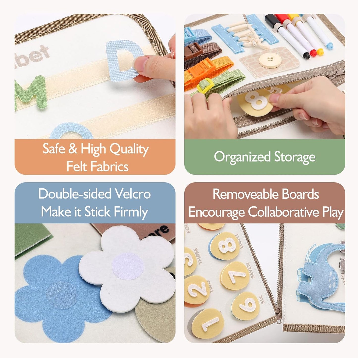Jouet Éducatif pour la Petite Enfance Busy Board | Lettres, Alphabets, Formes, Couleurs et Animaux, Jouets Montessori pour Tout-Petits de 2, 3, 4 Ans