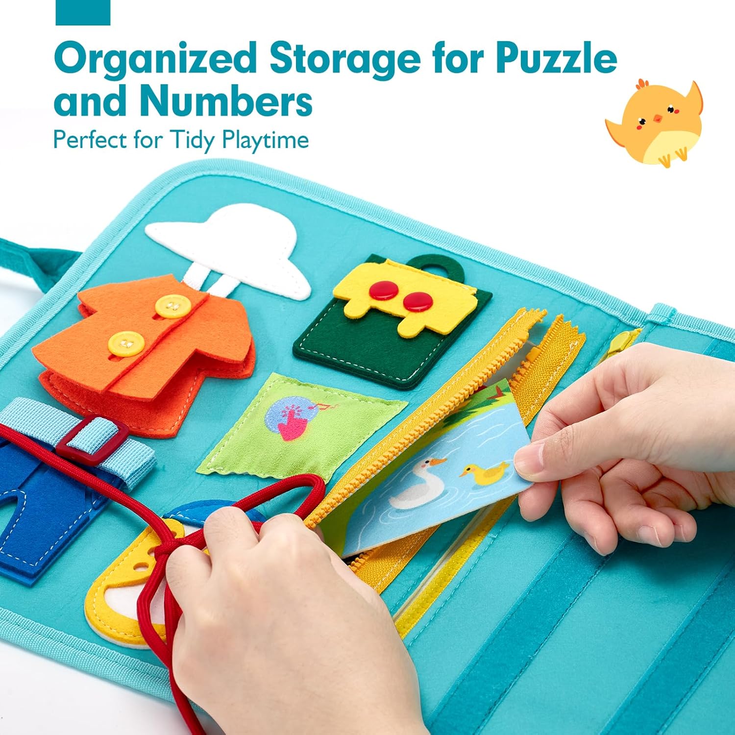 Jouet Éducatif pour la Petite Enfance Busy Board | Lettres, Alphabets, Formes, Couleurs et Animaux, Jouets Montessori pour Tout-Petits de 2, 3, 4 Ans