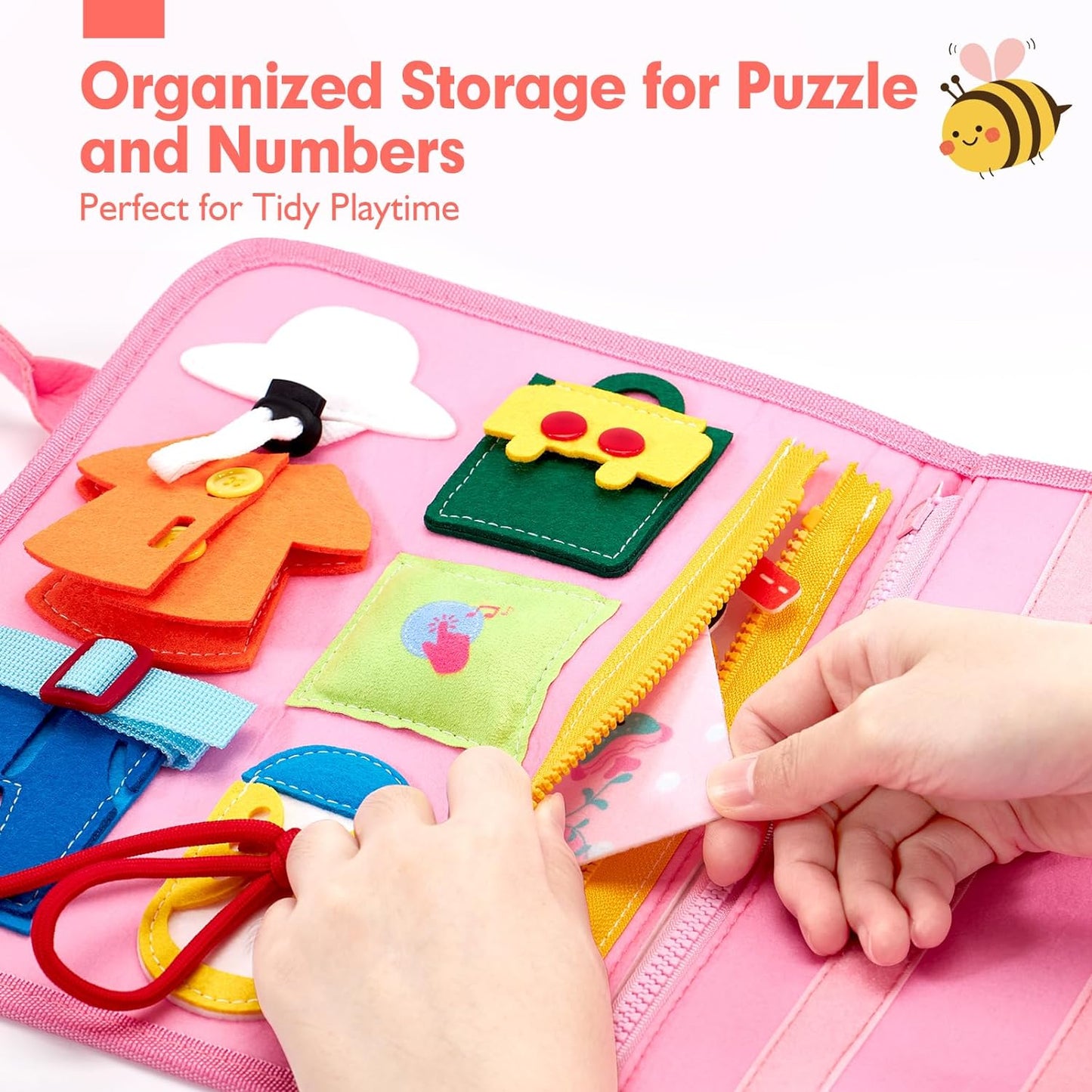 Jouet Éducatif pour la Petite Enfance Busy Board | Lettres, Alphabets, Formes, Couleurs et Animaux, Jouets Montessori pour Tout-Petits de 2, 3, 4 Ans