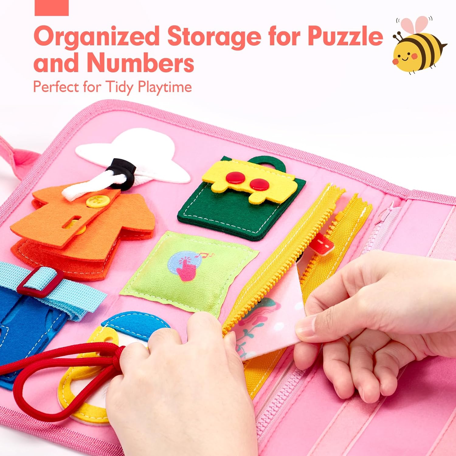 Jouet Éducatif pour la Petite Enfance Busy Board | Lettres, Alphabets, Formes, Couleurs et Animaux, Jouets Montessori pour Tout-Petits de 2, 3, 4 Ans