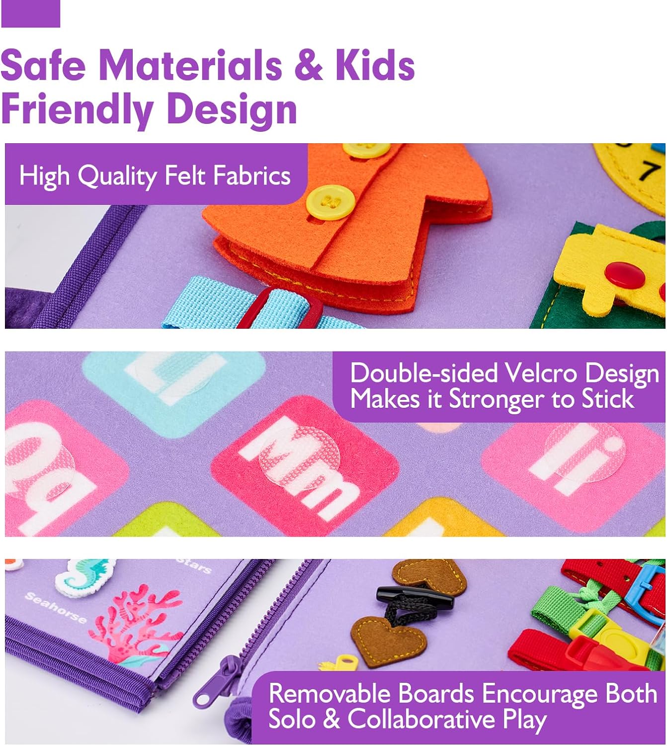 Jouet Éducatif pour la Petite Enfance Busy Board | Lettres, Alphabets, Formes, Couleurs et Animaux, Jouets Montessori pour Tout-Petits de 2, 3, 4 Ans