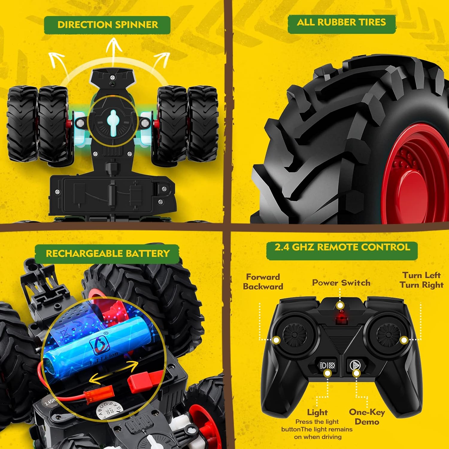 Tracteur Télécommandé | Ensemble de Tracteur et Remorque RC Jouet de Ferme Métal pour Enfants de 3 à 9 Ans