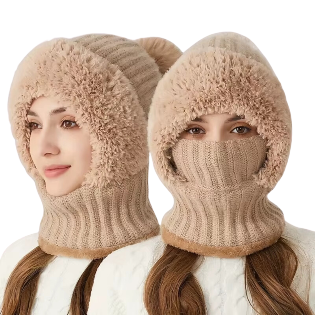 Bonnet Cagoule en Velours Femme