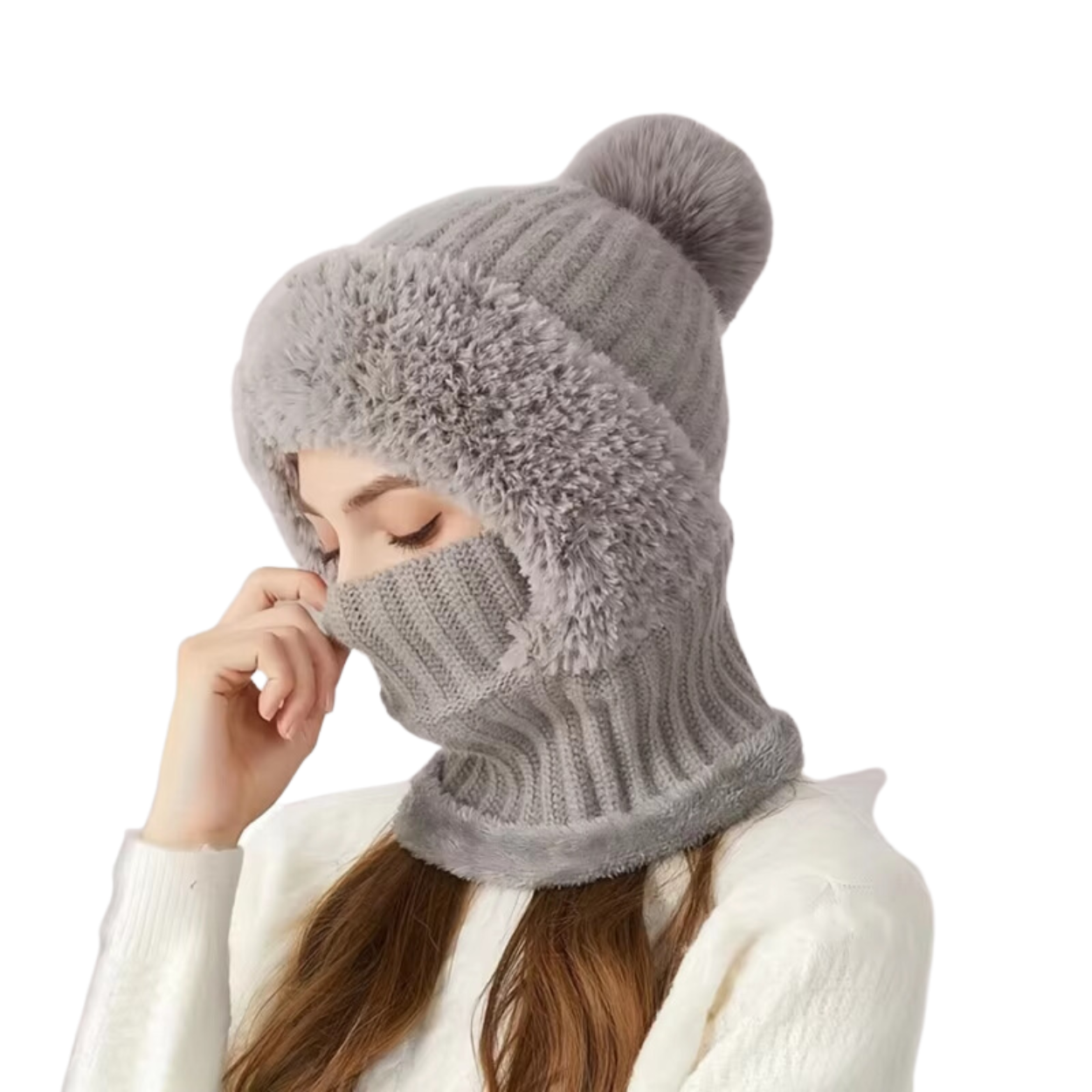Bonnet Cagoule en Velours Femme