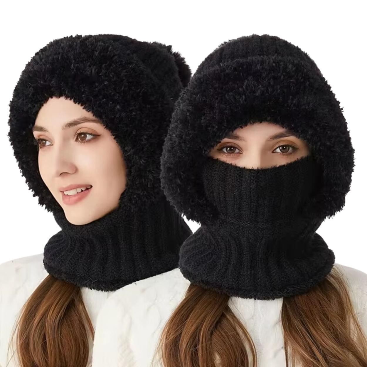 Bonnet Cagoule en Velours Femme