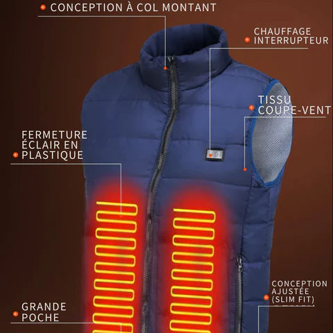 Gilet Chauffant d’Hiver pour Homme - Gilet Chauffant Électrique et Thermique