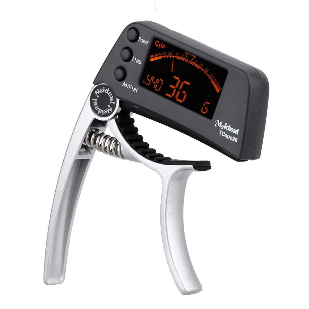 Capo et accordeur pour guitare 2-en-1