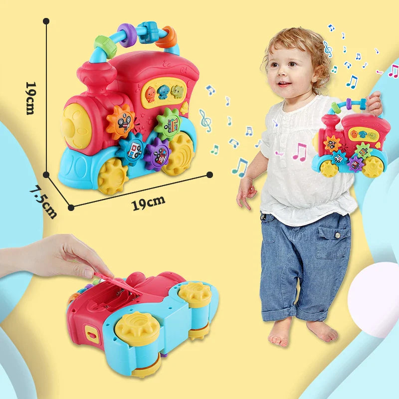Jouet Éducatif Prématuré Montessori Train Musical | Train avec Boucle de Formes Variées pour
