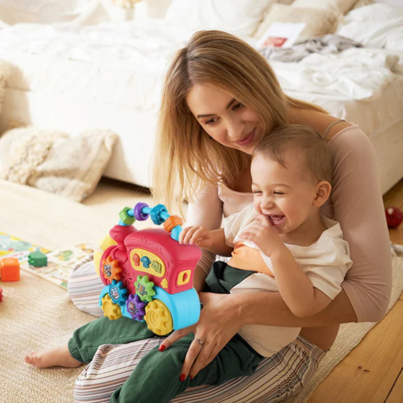 Jouet Éducatif Prématuré Montessori Train Musical | Train avec Boucle de Formes Variées pour