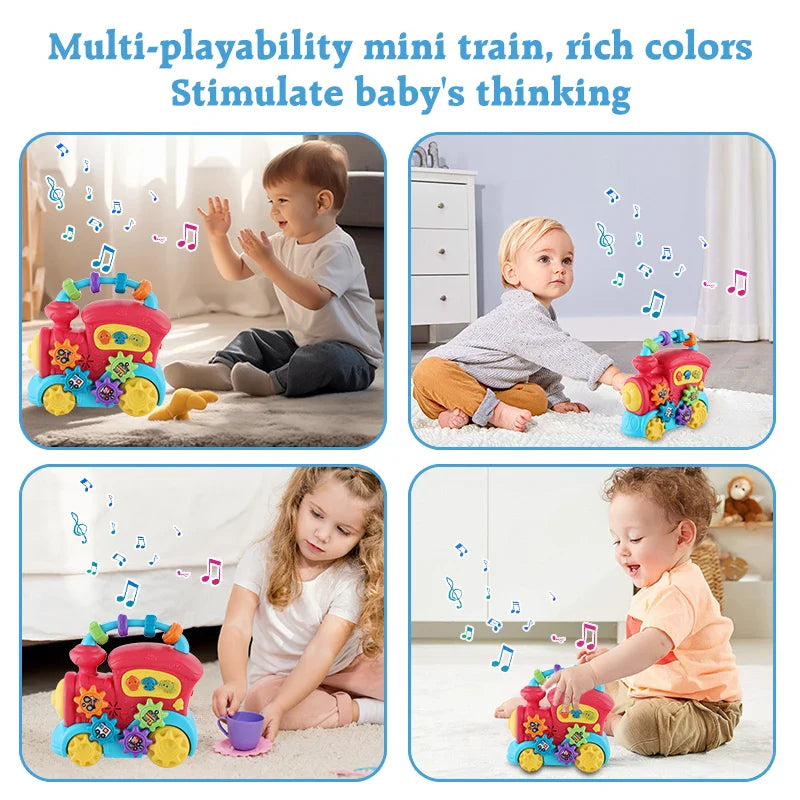 Jouet Éducatif Prématuré Montessori Train Musical | Train avec Boucle de Formes Variées pour