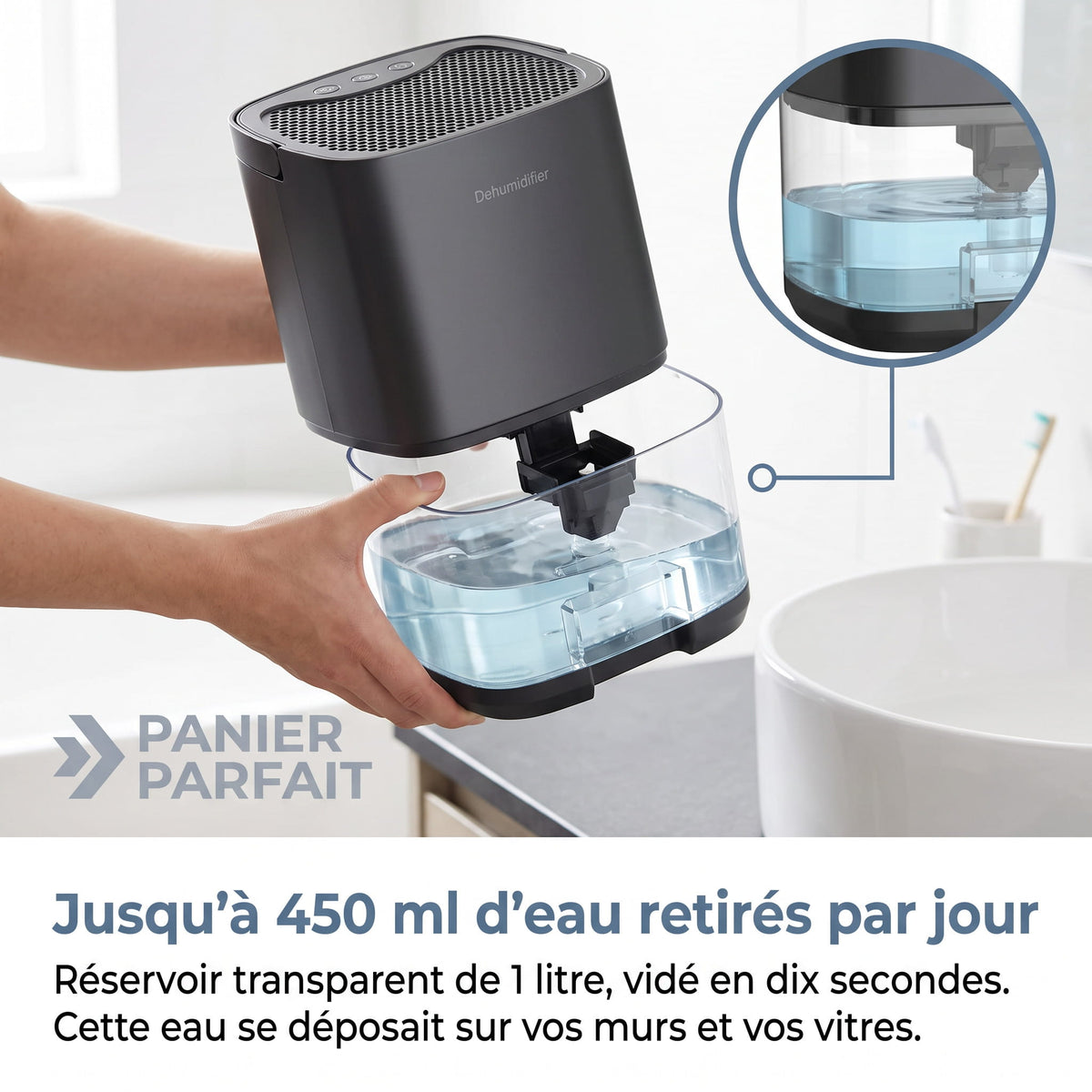 Déshumidificateur d'Air 2 en 1 Silencieux
