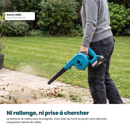 Souffleur-Aspirateur Électrique Pro Sans Fil 2 en 1 (+ Batterie Offerte)