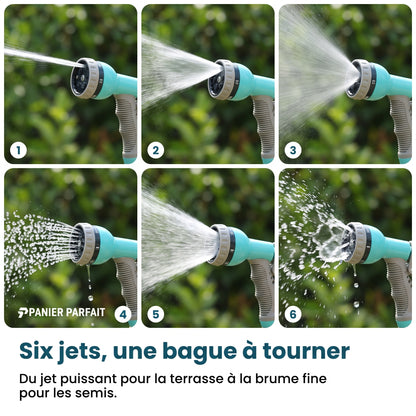 Tuyau d'Arrosage Rétractable avec Enrouleur et Pistolet Multifonction
