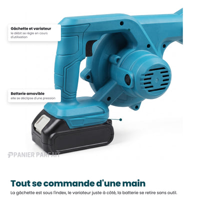 Souffleur-Aspirateur Électrique Pro Sans Fil 2 en 1 (+ Batterie Offerte)