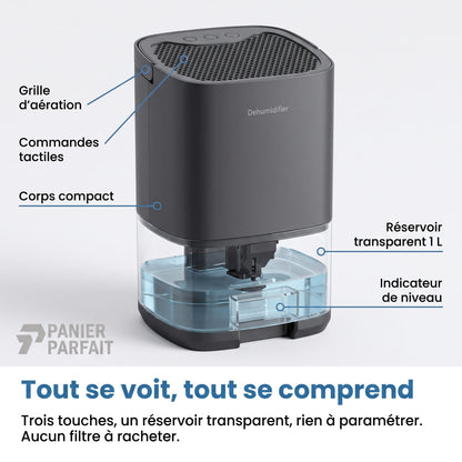 Déshumidificateur d'Air 2 en 1 Silencieux
