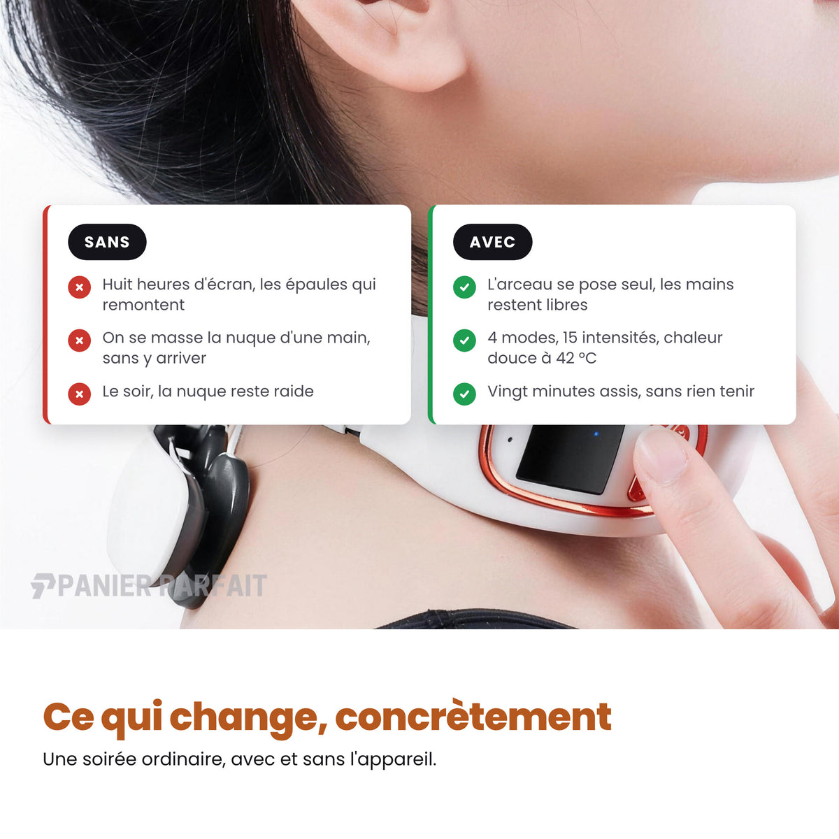 Masseur Cervical Intelligent 6 Électrodes – Chauffant & Sans Fil
