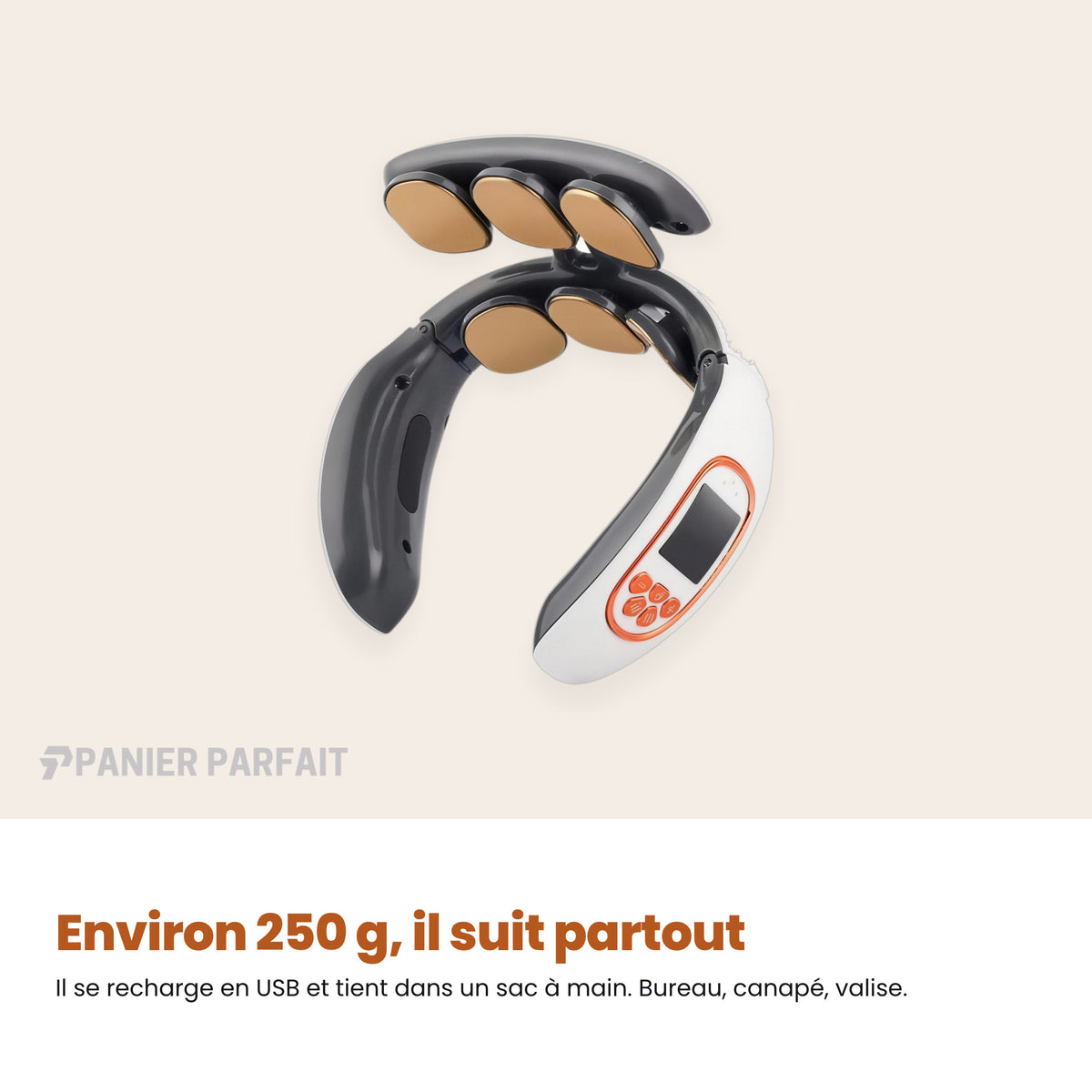 Masseur Cervical Intelligent 6 Électrodes – Chauffant & Sans Fil
