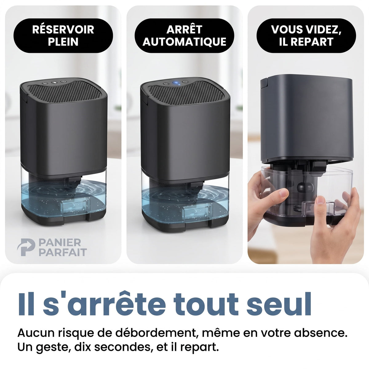 Déshumidificateur d'Air 2 en 1 Silencieux