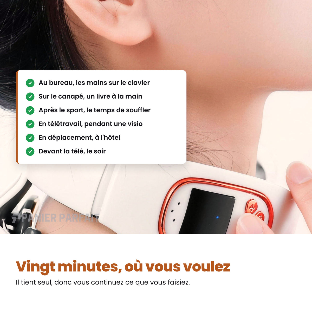 Masseur Cervical Intelligent 6 Électrodes – Chauffant & Sans Fil