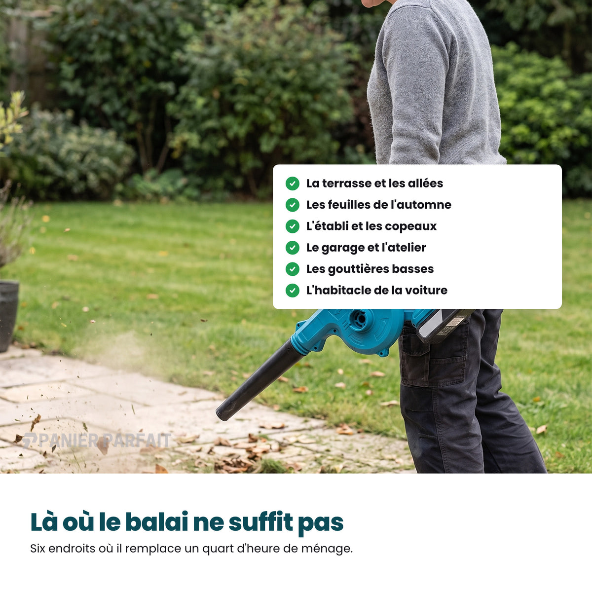 Souffleur-Aspirateur Électrique Pro Sans Fil 2 en 1 (+ Batterie Offerte)