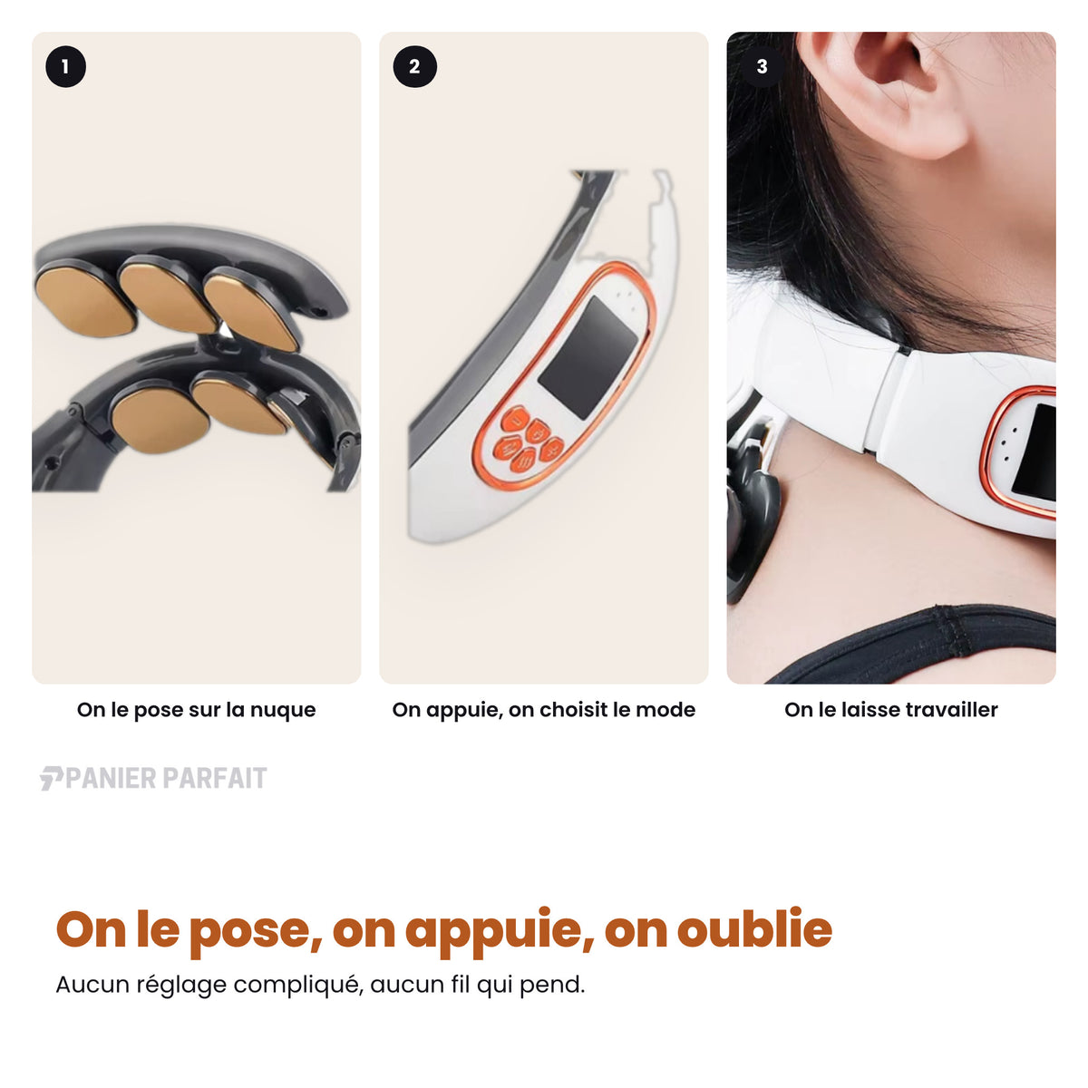 Masseur Cervical Intelligent 6 Électrodes – Chauffant & Sans Fil
