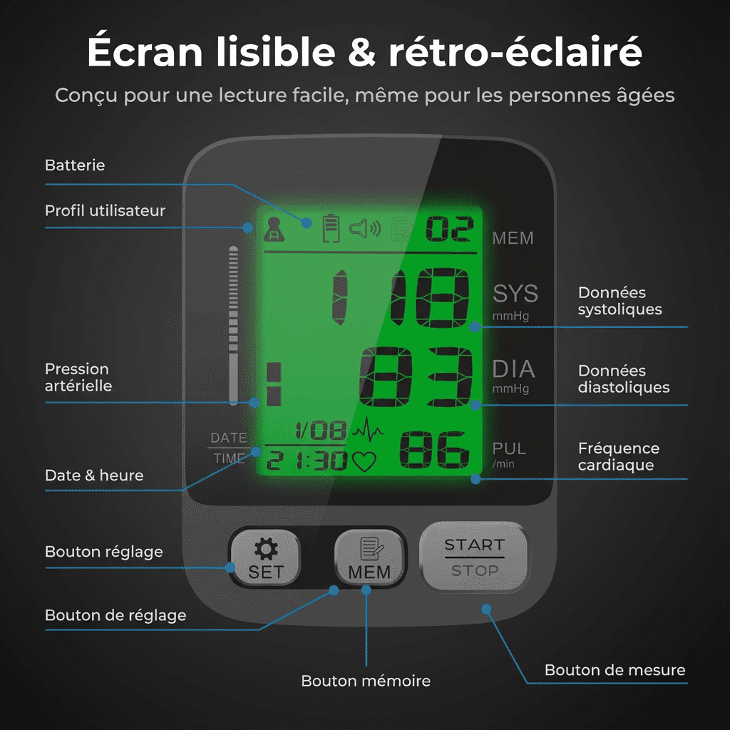 VitalScan Pro – Tensiomètre Bras Électronique