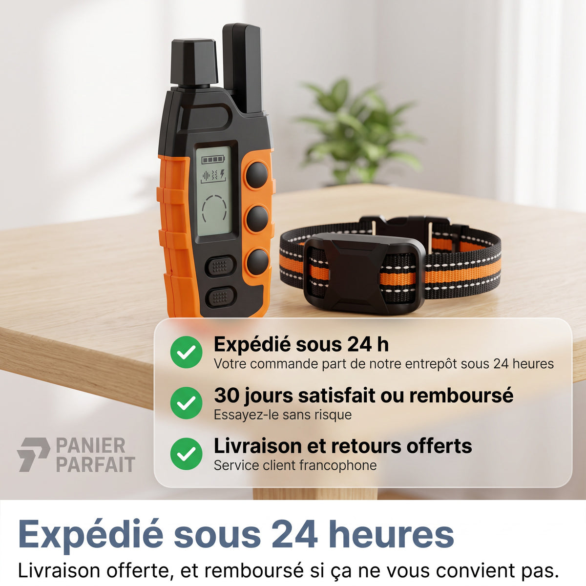 Collier de Dressage pour Chiens Premium 1000m - Étanche et Rechargeable