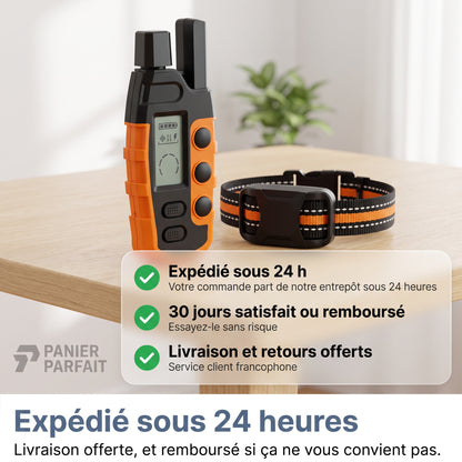Collier de Dressage pour Chiens Premium 1000m - Étanche et Rechargeable