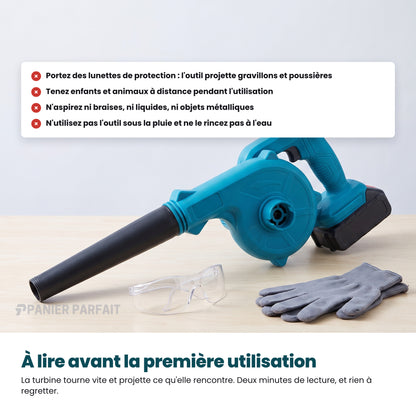 Souffleur-Aspirateur Électrique Pro Sans Fil 2 en 1 (+ Batterie Offerte)