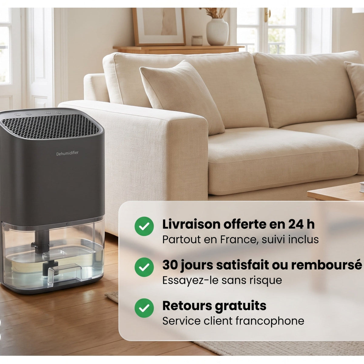 Déshumidificateur d'Air 2 en 1 Silencieux