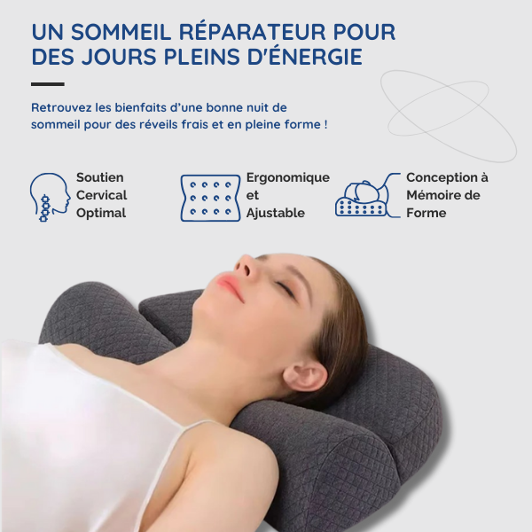 Oreiller Ergonomique de Contour Cervical | Conception à Mémoire de Forme