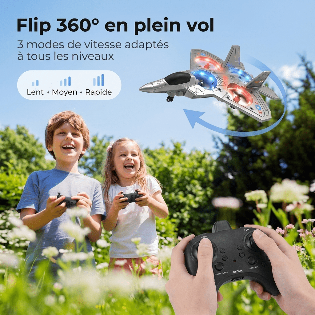 Avion télécommandé avec lumière l Garçons et filles 6, 8, 10, 12+ ans