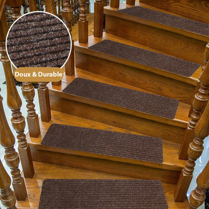 Tapis d'Escalier Antidérapants avec Adhésif - Lot de 15 pièces