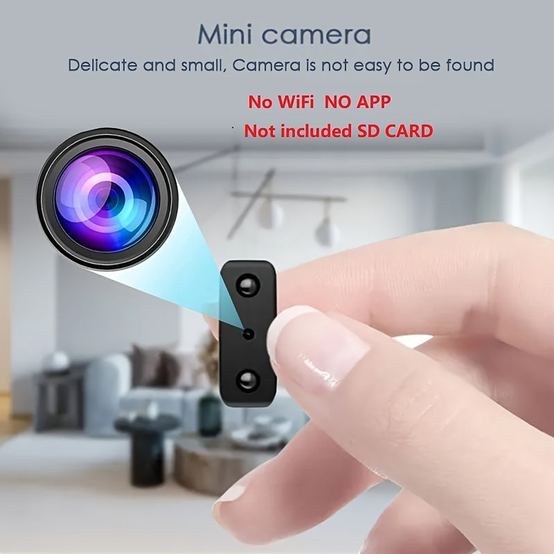 Mini Caméra Full HD Ultra-Compacte | Micro Caméra avec Enregistrement en Boucle sur Carte SD, Vision Nocturne, Détection de Mouvement, Batterie Intégrée pour la Sécurité à Domicile