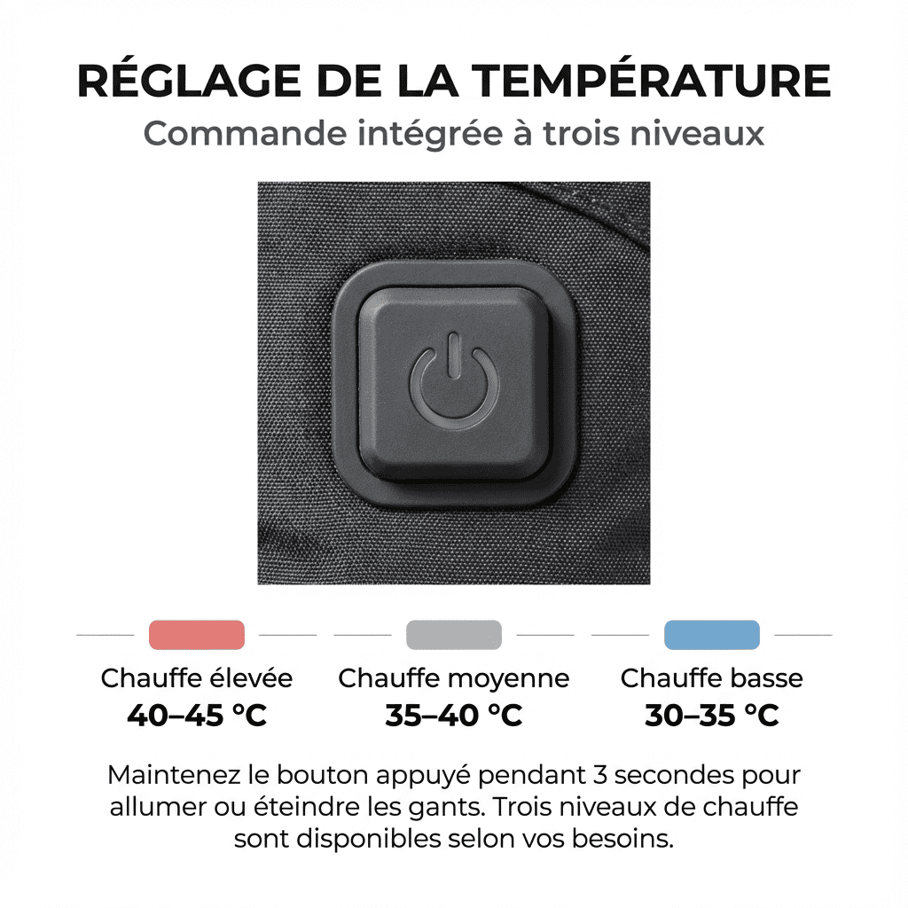 WarmTech - Gants Chauffants Rechargeables