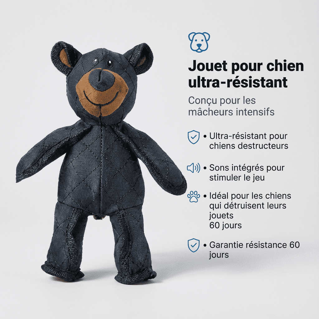 Jouet Indestructible pour Grands Mâchouilleurs | Unbreaka-Bear pour Chiens | Jouet Résistant pour Chiens Agités et Actifs