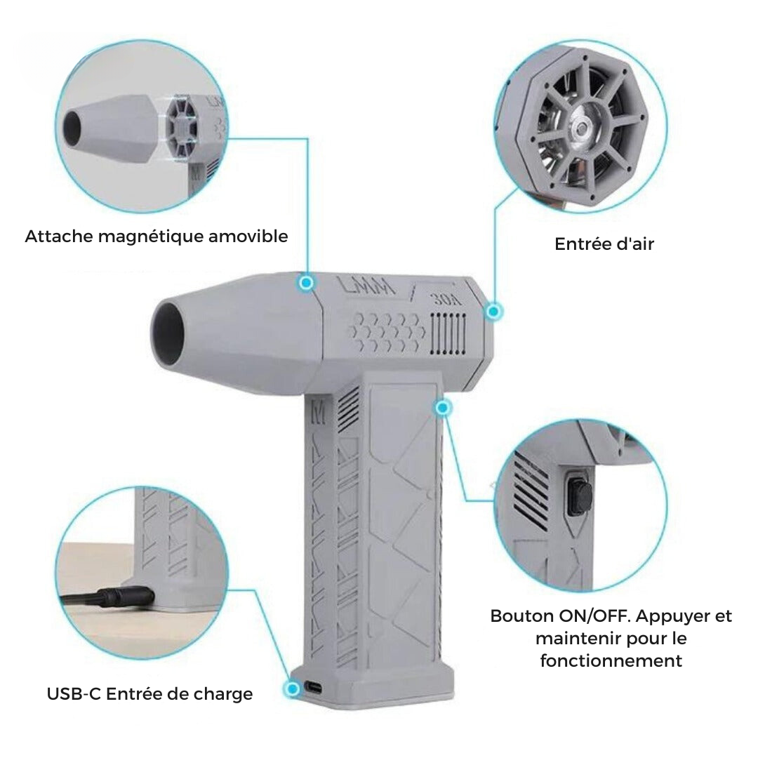 TurboJet™ - Souffleur d'air puissant et portable