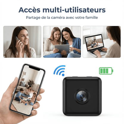 Mini Caméra de Sécurité WiFi sans fil 1080P Discrète & Connectée